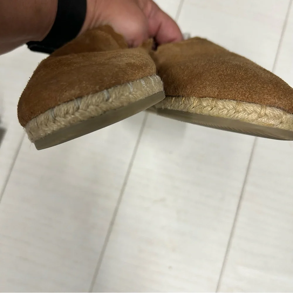 NWT Myra Ladies size 10 Leather Velvet Espadrilles Brown‎ Slip-On Shoes